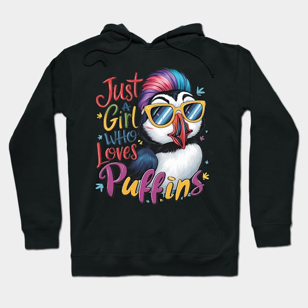 Just A Girl Who Loves puffins Hoodie by alby store